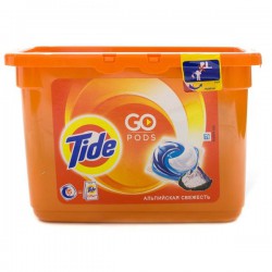 Гель для стирки белья, Tide (Тайд) 25 г №15 Гоу Подс Альпийская Свежесть автомат в растворимых пакетах